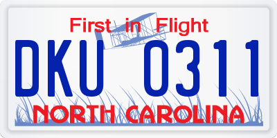 NC license plate DKU0311