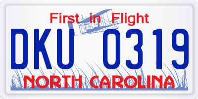 NC license plate DKU0319