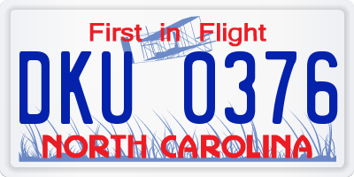 NC license plate DKU0376