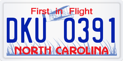 NC license plate DKU0391