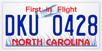 NC license plate DKU0428