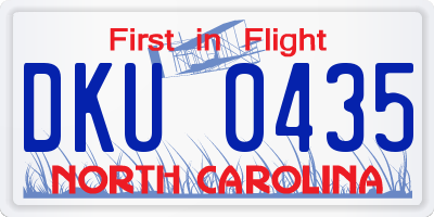 NC license plate DKU0435