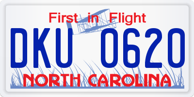 NC license plate DKU0620