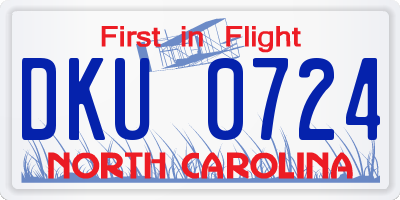 NC license plate DKU0724