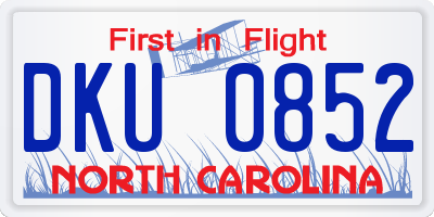 NC license plate DKU0852