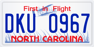 NC license plate DKU0967