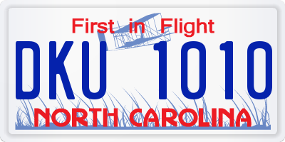 NC license plate DKU1010