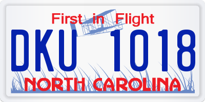 NC license plate DKU1018