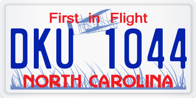 NC license plate DKU1044