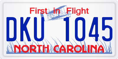 NC license plate DKU1045