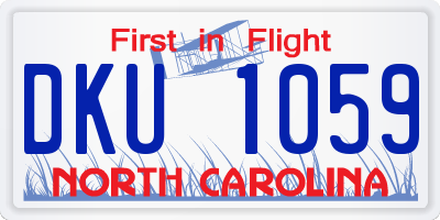 NC license plate DKU1059