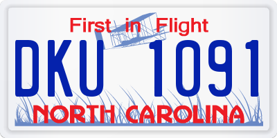 NC license plate DKU1091