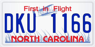 NC license plate DKU1166