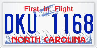 NC license plate DKU1168