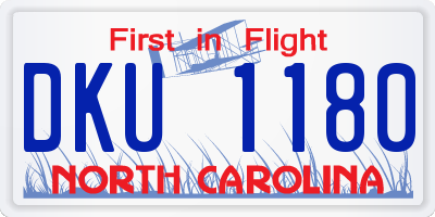 NC license plate DKU1180