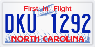 NC license plate DKU1292