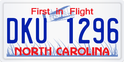 NC license plate DKU1296