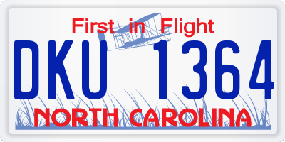 NC license plate DKU1364
