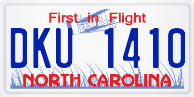 NC license plate DKU1410