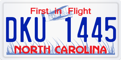 NC license plate DKU1445