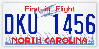 NC license plate DKU1456