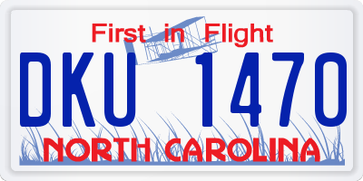 NC license plate DKU1470