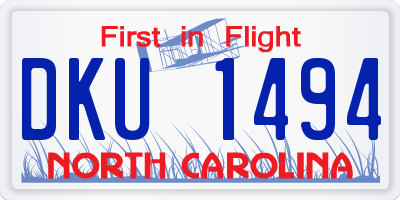 NC license plate DKU1494