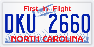 NC license plate DKU2660