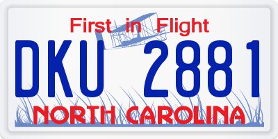 NC license plate DKU2881