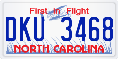 NC license plate DKU3468