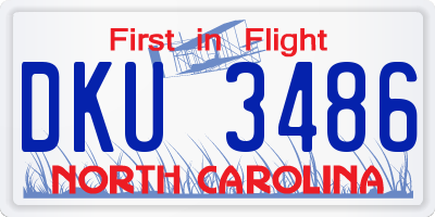 NC license plate DKU3486