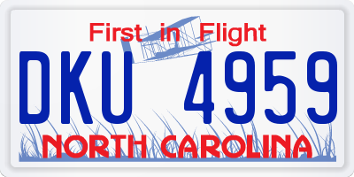 NC license plate DKU4959