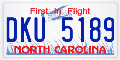 NC license plate DKU5189