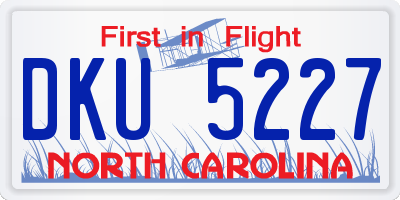 NC license plate DKU5227
