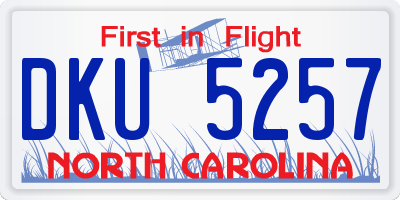 NC license plate DKU5257