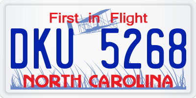 NC license plate DKU5268