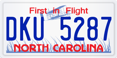NC license plate DKU5287