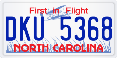 NC license plate DKU5368