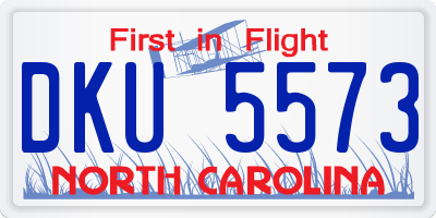 NC license plate DKU5573