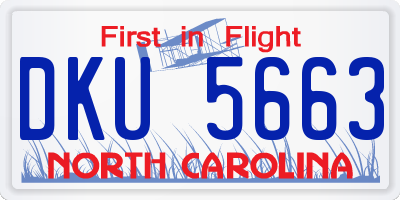 NC license plate DKU5663