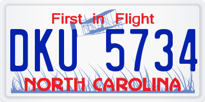 NC license plate DKU5734