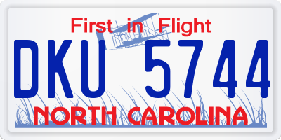 NC license plate DKU5744