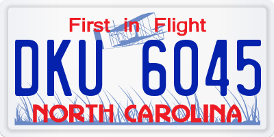 NC license plate DKU6045