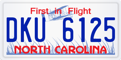 NC license plate DKU6125