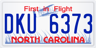 NC license plate DKU6373
