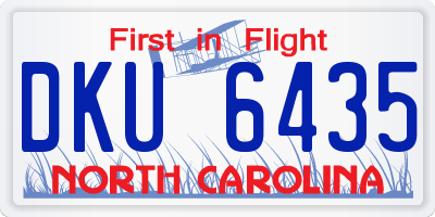 NC license plate DKU6435