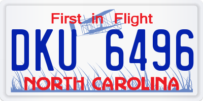 NC license plate DKU6496