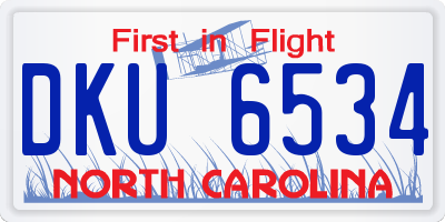 NC license plate DKU6534