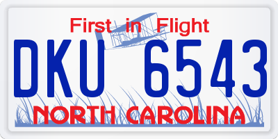 NC license plate DKU6543