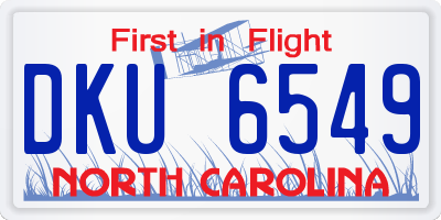 NC license plate DKU6549